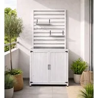 Leco Garten-Geräteschrank Balkonregal Mehrzweckschrank Aufbewahrungsschrank Gartenregal THEA, BxT: 94x42 cm, Tannenholz