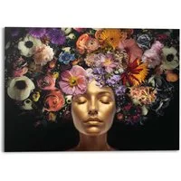 Reinders! Deco-Panel Kopf mit Blumenkopfschmuck, Wohnzimmer - Mehrfarbig - MDF - Menschen - 140x100 cm