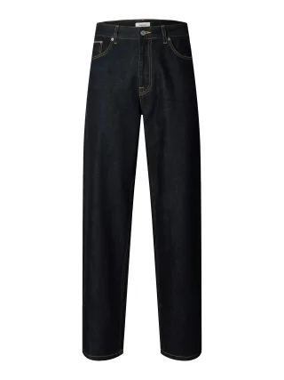 selected men - SLM220-LOOSE BEN SELVEDGE 804 DB JEANS Dark Blue Denim - Gr. - 32