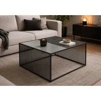 ACTONA GROUP Couchtisch Strington, Marmoroptik schwarz - modern & stilvoll, pflegeleicht (Couchtisch, Beistelltisch, Kaffeetisch), OTTOs Choice, Glasplatte & Metallgestell, verschiedene Formen