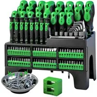 BlingBin Schraubendreher 118-teiliges Magnetisches Schraubendreher-Set mit Kunststoff-Ranking, (Spar-Set, 118 St., 118tlg), Präzisionsschraubendreher-Set, Kreuzschlitz & Flachkopfschraubendreher