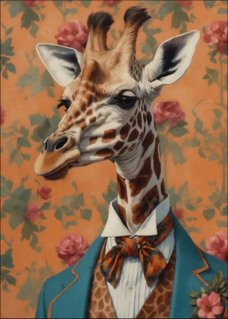 Aludibondbild GIRAFFE IN SUIT