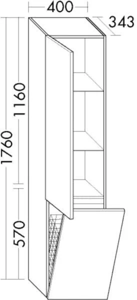 Burgbad Hochschrank Lin20 Acryl/Lack Matt 1760x400x345 Grau Hochglanz, HSPG040RF5364 HSPG040RF5364