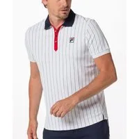 Fila Poloshirt Stripes (100% Polyester) weiss/navy/rot Herren