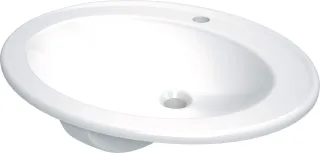 Neuesbad Waschbecken, Weiß, Einbau, mit Hahnloch, 580x463mm NB1DECGR6U6B1