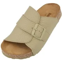 Haflinger Bio Lotti Lederpantolette aus Veloursleder Unisex Hausschuh