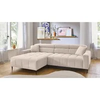 Massivart® Ecksofa Cord 256 cm / Cordsofa / Sitztiefen- & Kopfteilverstellung / SIMPLE, Nosagfederung · frei im Raum stellbar