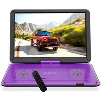 Boifun 17,5 Zoll tragbarer DVD-Player mit 15,6 Zoll HD-Drehbildschirm Portabler DVD-Player (6 Stunden Wiederaufladbare Batterie, Unterstützung für USB/TF-Karte/AV-Übertragung, Sync TV/Projektor Bildschirm, für USB/SD-Karte/AV-Übertragung, Sync TV/Pro