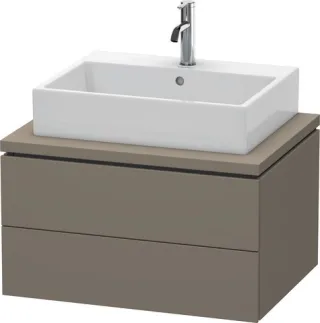 Duravit L-Cube Konsolenwaschtischunterbau wandhängend Flanell Grau Seidenmatt 720x547x400 mm - LC581 LC581609090