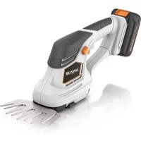 Brandson Akku-Grasschere 2in1 mit Grasmesser und Strauchmesser, inkl. Akku und Ladegerät, bis 1,3 m Arbeitshöhe, Garten Strauchschere, Elektrogartenschere für Rasen, Sträucher