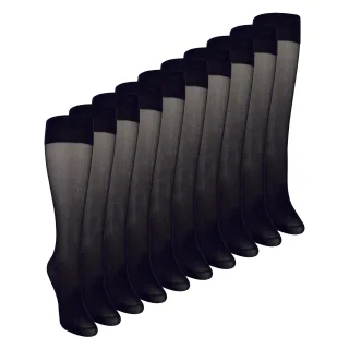 10er Pack Damen Kniestrümpfe 15 Denier Leichte Transparente Socken