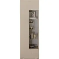 Home affaire Vitrine RIO, Höhe 187 cm, Hochschrank mit 1 Tür, Anrichte, Standvitrine Vitrinenschrank, geriffelte MDF-Front, modern, elegant, geräumig
