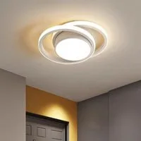 JDONG LED Deckenleuchte 30/32CM Schwarz/Weiß deckenlampe, LED fest integriert, 24W Natürliches 4000K Runde / Ekig, Für Schlafzimmer, Küche, Flur, Gang, Restaurant Durchmesser 30CM