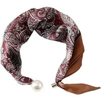 Bwecuy Modetuch Perlen Schal mit Magnetverschluss,Satin Seidenschal