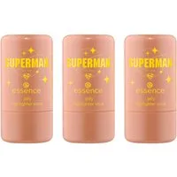 Essence Highlighter SUPERMAN JELLY HIGHLIGHTER STICK, 3-tlg., geleeartige Textur mit Kühleffekt, wässrige Formel, natürlicher Glow
