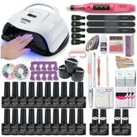 KINSI Lichthärtungsgerät Komplettes Maniküreset 50-90 Stück, 48/24/12 Farben 10ml Nagellack,DIY, Hochwertig, praktisch, für Anfänger/Profis