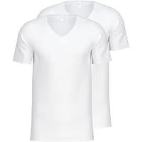 CALIDA Kurzarmshirt Natural Benefit (2er Pack) V-Ausschnitt, feiner Single Jersey, elastisch
