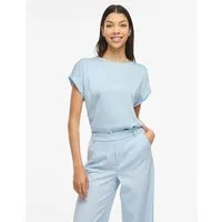 Vila Kurzarmshirt VIELLETTE S/S SATIN TOP - NOOS Kunstfaser, regular fit