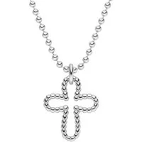 SCHOSCHON Kette mit Anhänger Kugelkette Kreuz-Anhänger aus Kugeln 925 Silber vergoldet, Geschenk Mädchen Konfirmation Firmung Kommunion