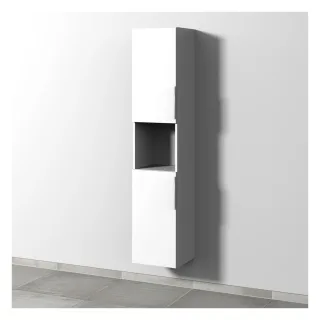 Sanipa 3way Hochschrank mit 2 Türen und 1 offenem Fach, Weiß-Soft UM11443