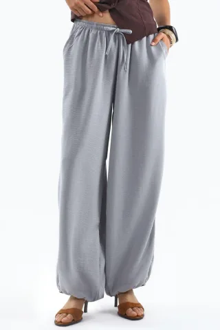 Weite gewebte Hose mit Kordelzugbund