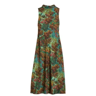 Ted Baker Eyva Bedrucktes Midikleid Mit Wasserfallausschnitt, Grün