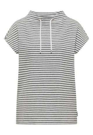 CECIL - T-Shirt mit Funnel Neck und Streifen urban dark blue - Gr. - M