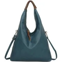 ITALYSHOP24 Schultertasche XXL Damen Shopper Tasche Freizeittasche Hobo Bag Weekender Reisetasche, Urlaub Handtasche Henkeltasche Umhängetasche Beuteltasche Bürotasche