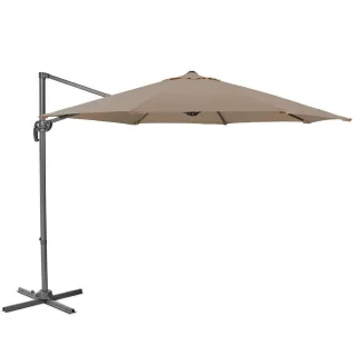 Svita Ampelschirm, Taupe, Textil, 290x290 cm, Sonnen- & Sichtschutz, Sonnenschirme, Ampelschirme