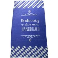 Bavariashop Handtuch Handtuch "Bratzn weg" • Bayerisches Badetuch • 80 x 155 cm, Frottee, Baumwolle, garngefärbt