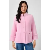 s.Oliver Funktionsjacke Outdoor-Jacke Flauschige Jacke im Loose Fit mit Fransen-Details