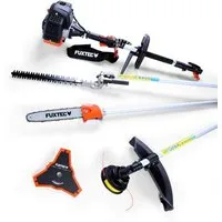 FUXTEC Benzin-Motorsense FX-MT152, 44 cm Arbeitsbreite Messer, 4in1 Tool 3PS, 52ccm, 32cm Schnittbreite, 40cm Schnittlänge