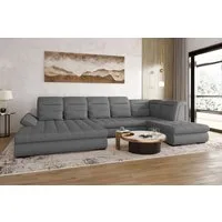 99rooms Wohnlandschaft Toscana, Sofa, U-Form, Rundumbezug aus Strukturstoff NEVE, mit Schlaffunktion