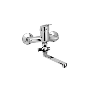 Herzbach Kappa Wannen-Einhebelmischer 50.112000.1.01 mit schwenkbarem Auslauf 300mm, chrom