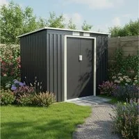 KONIFERA Gerätehaus Gartenhaus "Max" aus langlebigem Metall, BxT: 213x130 cm, inklusive Fundamentrahmen