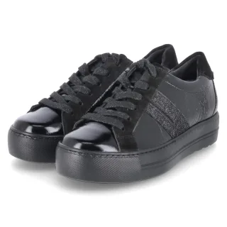 Paul Green Low Sneaker - Gr. 37 - Schwarz - Leder & Textil