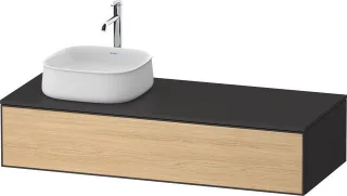 Duravit Zencha Konsolenwaschtischunterbau wandhängend Natur Eiche & Graphit Matt & Supermatt 1300x55 ZE4812L30800000