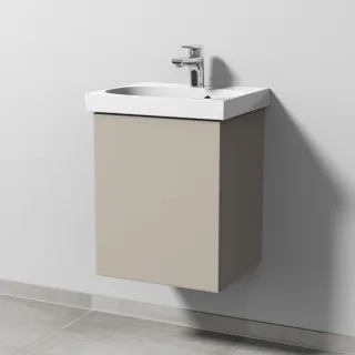 Sanipa 3way Waschtischunterbau zu Geberit Acanto Waschtisch mit 1 Tür, Kaschmir-Matt SP4131U