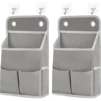 FELIXLEO Wandgarderobe 2er Set Hängeorganizer Grau mit 4 Haken Leinenstoff Faltbar (1 St)