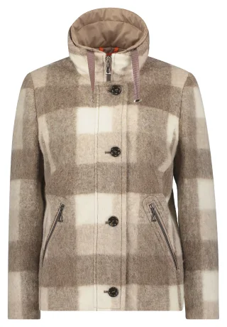 AMBER & JUNE - Winterjacke weiß/taupe - Gr. - 42