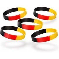 TK Gruppe Armband Deutschland Silikon Fanarmband Schwarz Rot Gold – WM 2026 (6-tlg)