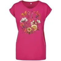 Youth Designz Print-Shirt Flowers Botanic Damen T-Shirt Statement Geschenk Frauen Motiv mit stylischen Blumen Aufdruck für Frauen