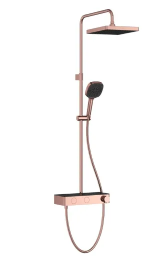 VitrA Core Square Thermostat-Duschsystem mit Kopf- und Handbrause Wandmontage Kupfer,A4731229EXP A4731229EXP