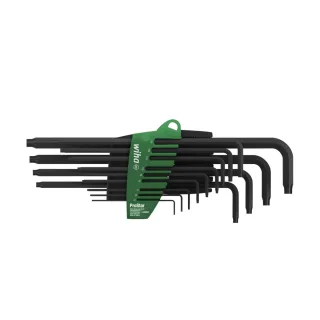 Wiha Stiftschlüssel Set im ProStar Halter TORX 13-teilges Set schwarzoxidiert - 5 Stück - 24312