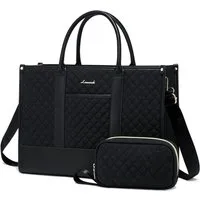 LuxusKollektion Laptoptasche Laptoptasche Damen 17 Zoll Wasserdicht Schwarzes PU Leder