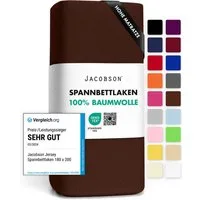 Jacobson Spannbettlaken BOXSPRING & ÜBERLÄNGE aus 100% Baumwolle, für hohe & lange Matratzen, Jersey Bettlaken 160 g/m²