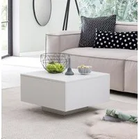 FINEBUY Couchtisch FB51831 Weiß 60 x 60 cm Wohnzimmertisch Beistelltisch Quadratisch (Wohnzimmertisch Spanplatte, Kleiner Sofatisch), Weiß 60x60x35,5 cm, Holztisch Quadratisch Modern