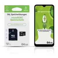 Tec-Expert microSD Karte S&L für Samsung Galaxy A13 5G Speicherkarte (64 GB, Class 10, microSDXC)