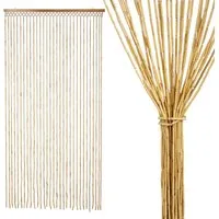 Spetebo Perlenvorhang Dekorativer Türvorhang im Retro Stil mit 31 Strängen 180 x 90 cm (1 St), Hakenaufhängung, halbtransparent, Holz, Holzperlenvorhang im Boho Chic Design