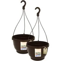 Heimwerkercenter Blumentopf MePla - 2 Stück Wetterfestes Ampel KOMET - ø20 cm - Braun